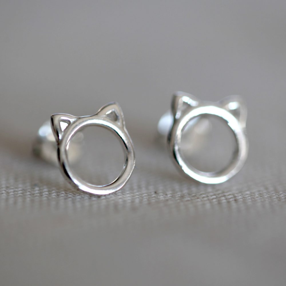 Boucles d'oreilles - fille - chat - ARGENT 925