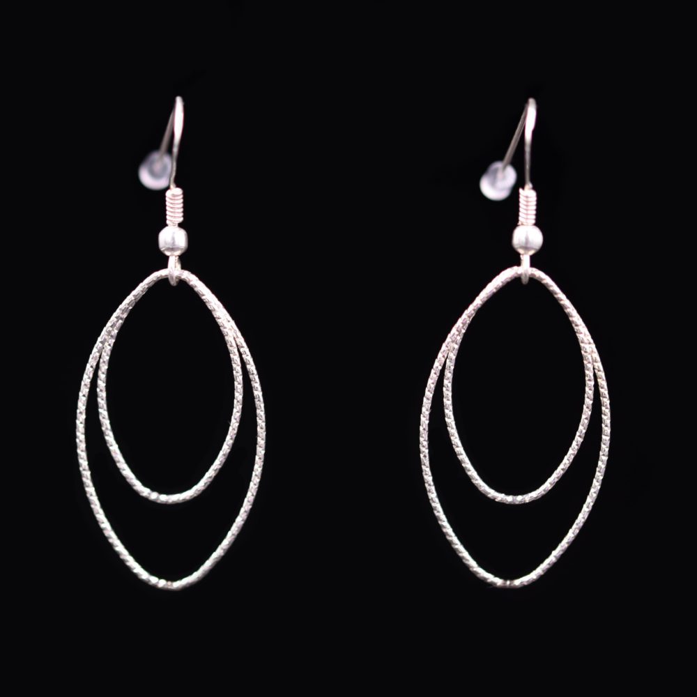 Boucles d'oreilles femme double cercles