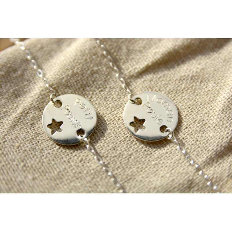 Duo De Bracelets Maman Bebe A Personnaliser Argent 925 Same Bijoux