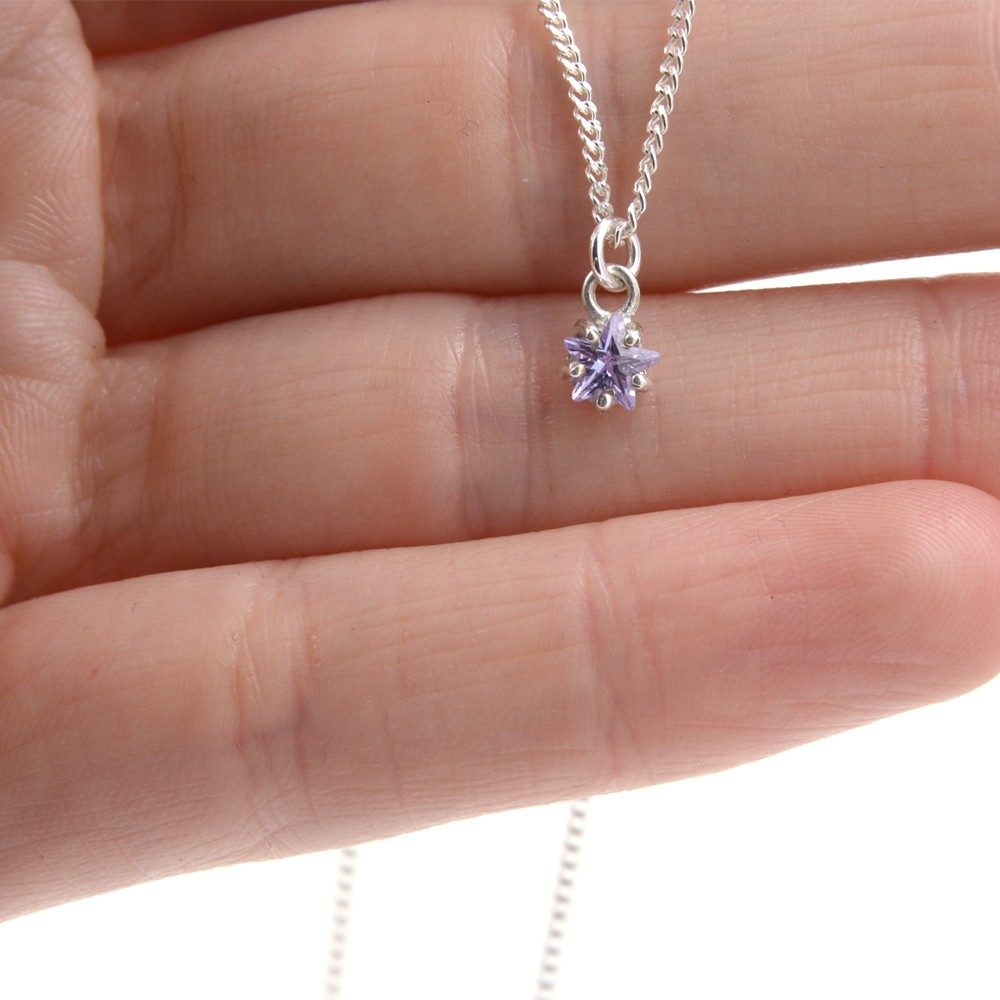 Collier - Etoile violette - ARGENT 925