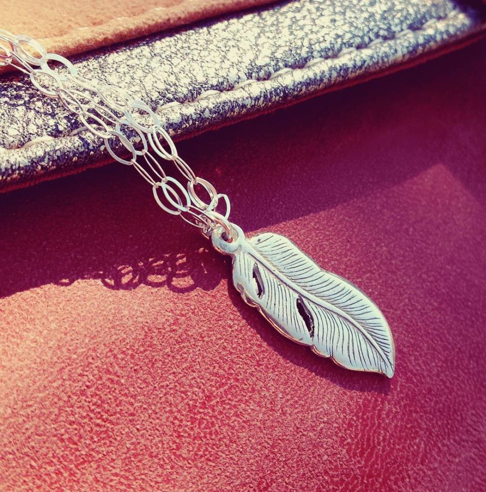 collier- plume - argent 925