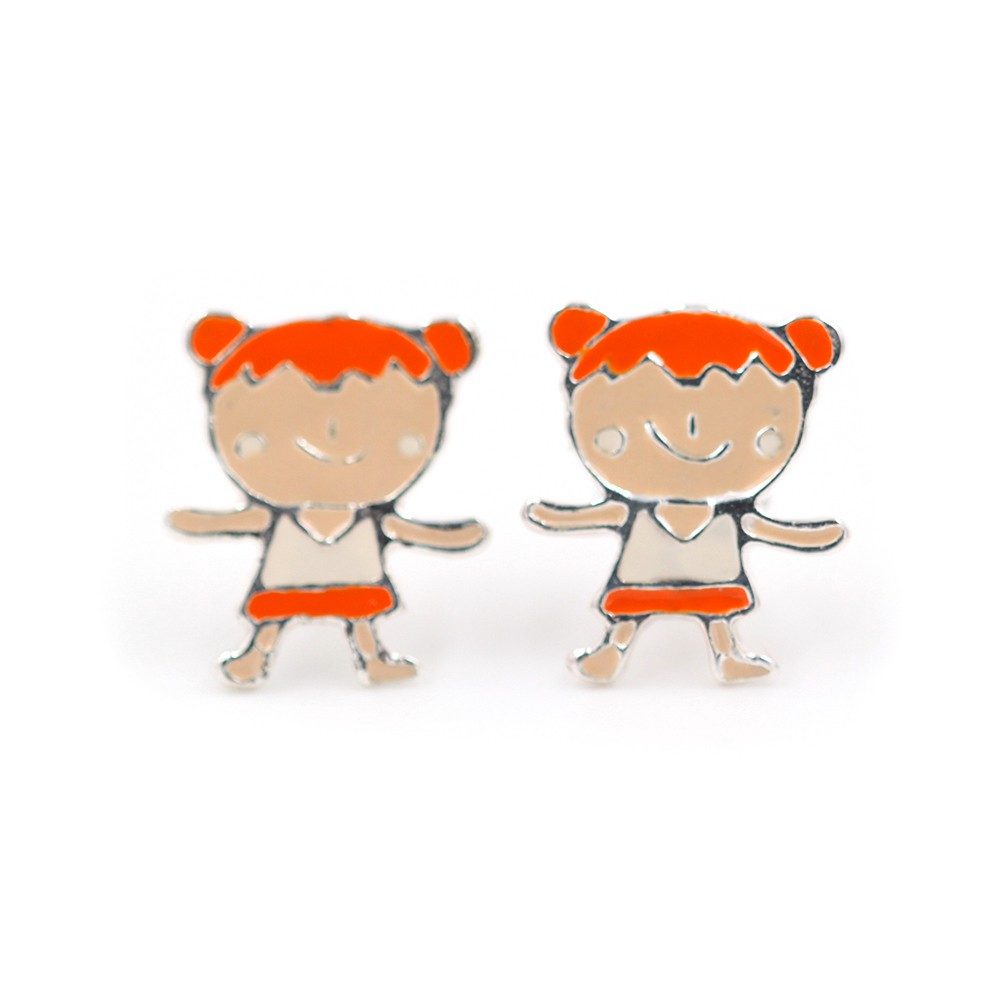 Boucles d'oreilles fille - rousse - ARGENT 925