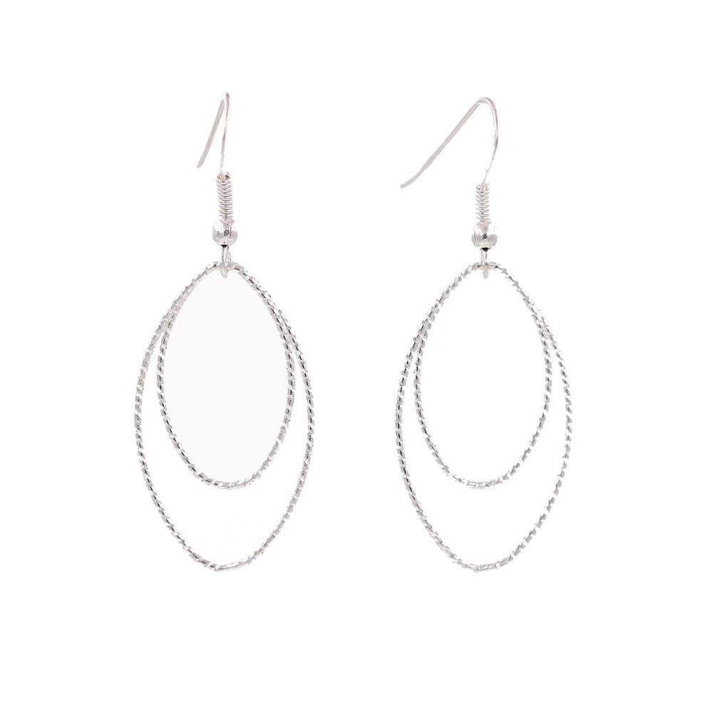 Boucles d'oreilles femme double ovale - argent 925 - same bijoux - fait main