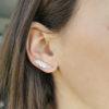 Boucles d'oreilles grimpantes plume - argent 925