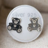 Boucles d'oreilles puce - fille - ourson - argent 925