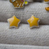 Boucles d'oreilles puce - fille - étoile jaune - argent 925