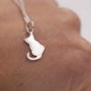 Collier – Chat assis – ARGENT 925
