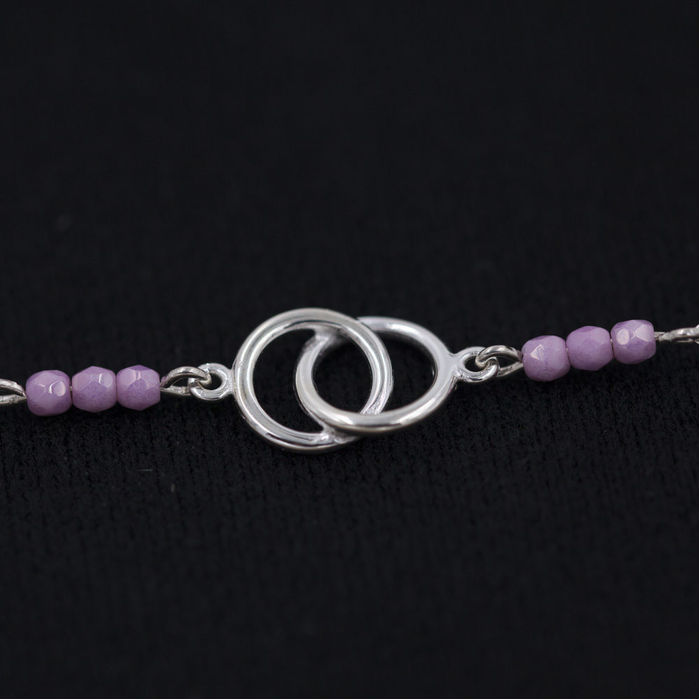 Bracelet entrelacé rose argent 925