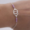 Bracelet entrelacé rose argent 925