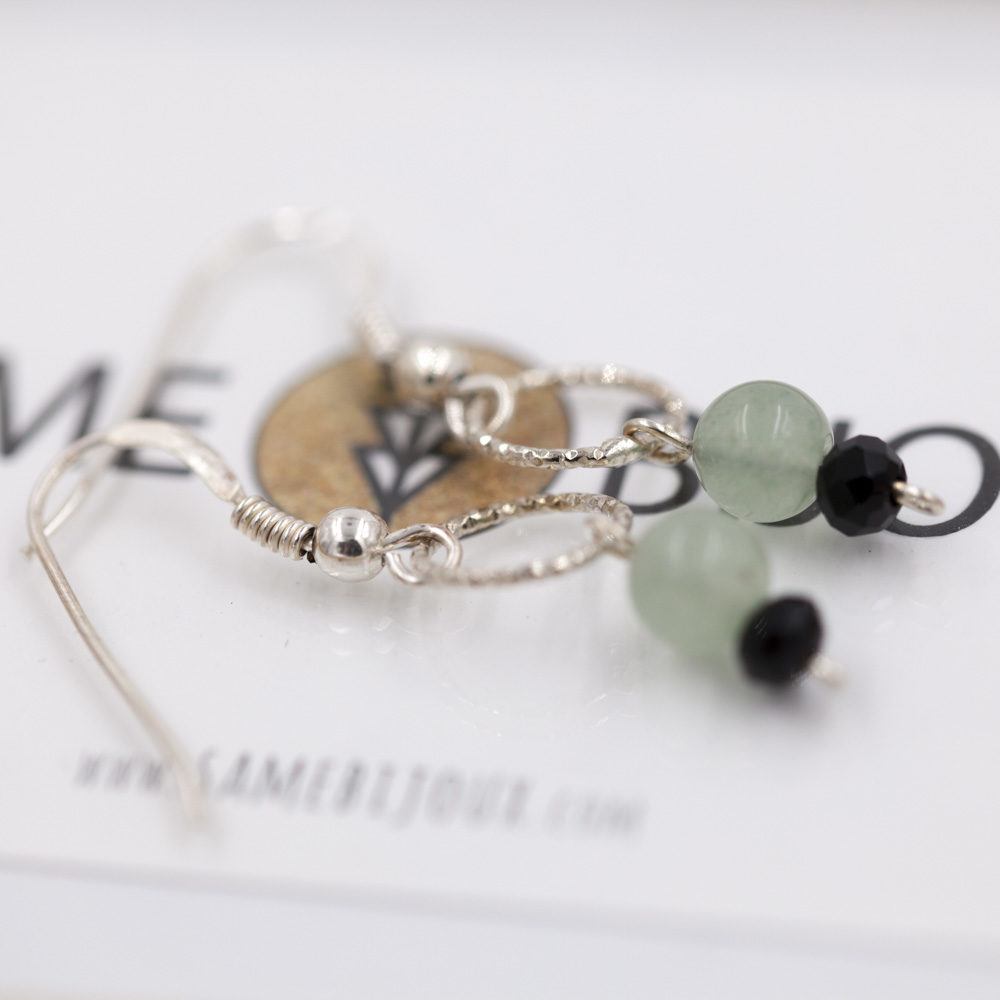 boucle-oreille-aventurine-argent-925-fait-main