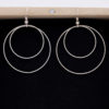 Boucles d'oreilles pour femme - argent 925 - doubles cercles travaillés