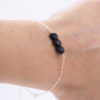 Bracelet Coeurs Swarovski noir - Argent 925 - ajustable