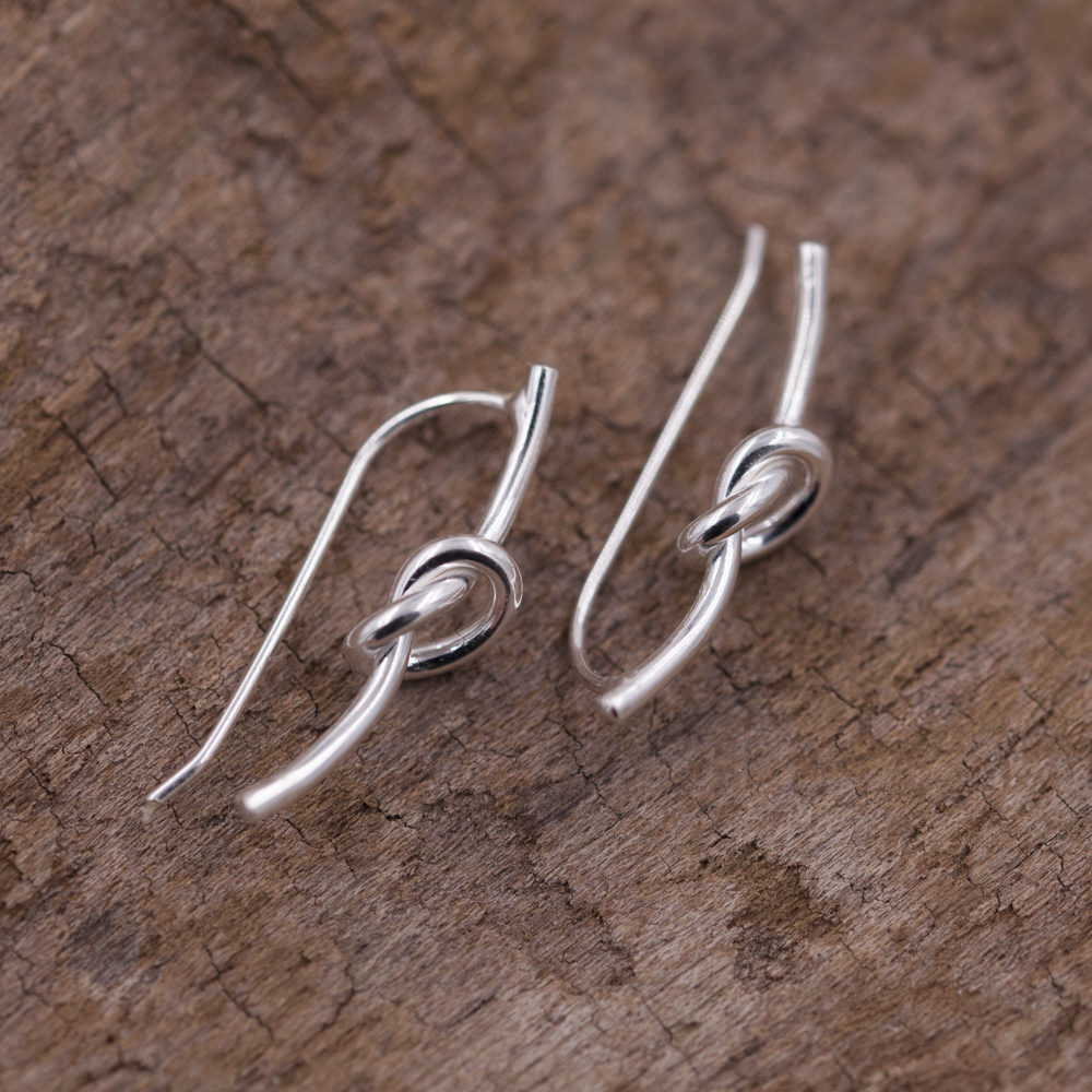 Boucles d'oreilles femme argent 925 noeud