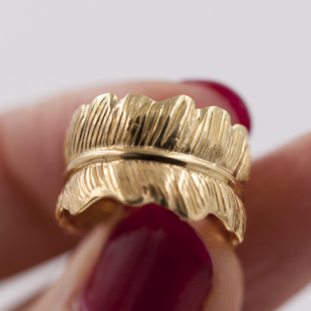 Jour 19 du calendrier de l’Avent Same bijoux : la bague plume ajustable – argent 925 doré