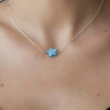 Collier femme - étoile nacre bleue - argent 925