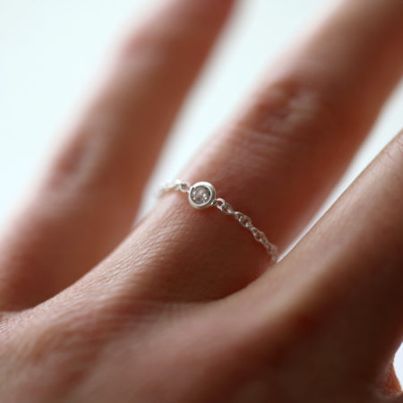 Bague chaîne zircon – ARGENT 925