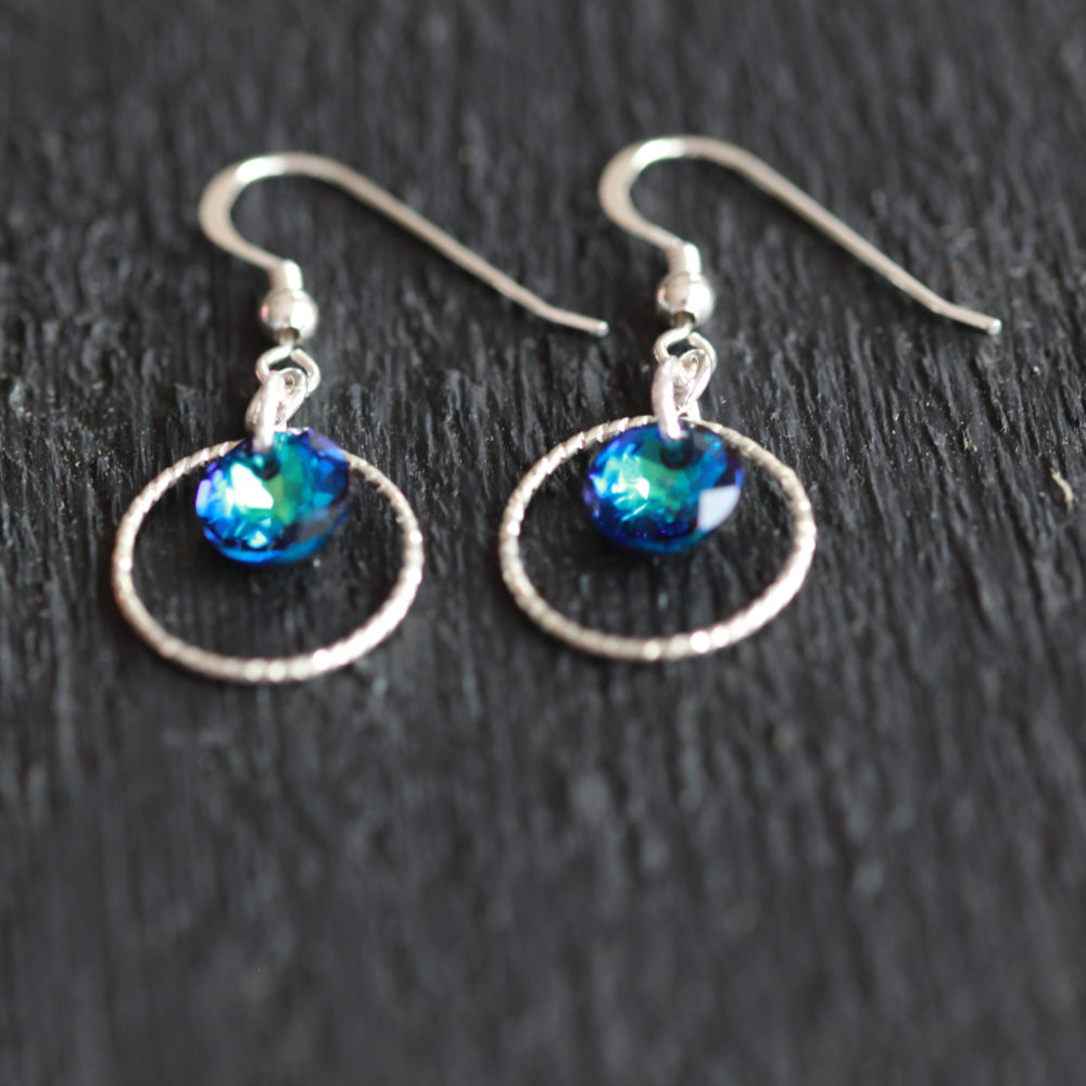 Boucles d'oreilles - Swarovski Crystal Bermuda Blue - ARGENT 925