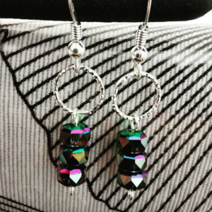 Boucles d&rsquo;oreilles – Swarovski aux reflets multicolores – ARGENT 925