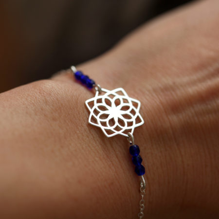 Bracelet – Mandala – bleu cobalt – ARGENT 925