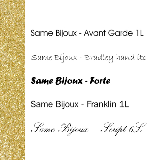typographie gravure - Same Bijoux