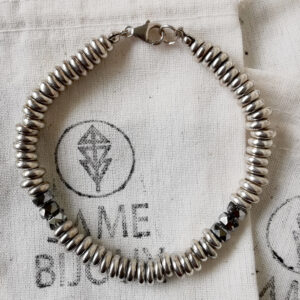 Bracelet homme - Donut et Swarovski chromes - ARGENT 925