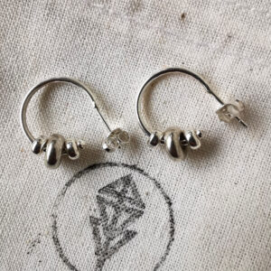 Boucles d'oreilles - Créoles à puce - ARGENT 925