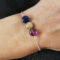 Bracelet femme - Trio de pierres - Equilibre - amethyste - ARGENT 925 - same bijoux