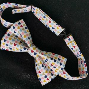 nœud papillon adulte - fait main - Cœurs multicolores