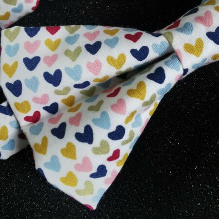 nœud papillon adulte - fait main - Cœurs multicolores