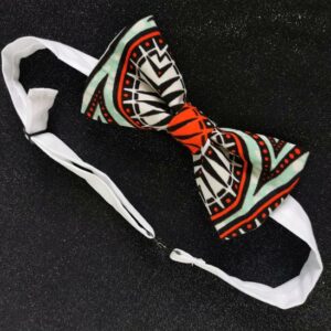 Nœud papillon adulte - wax orange et vert