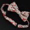 Nœud papillon adulte - fleurs rouges et grises - taille ajustable - mariage