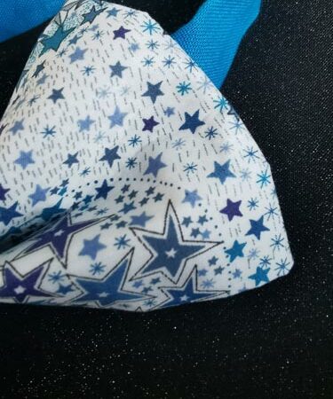 nœud papillon adulte - fait main - liberty étoiles bleues