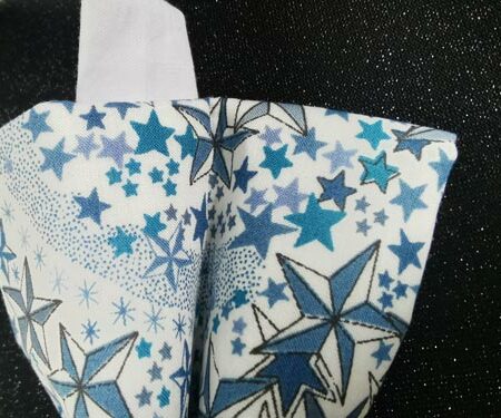 nœud papillon adulte - fait main - liberty étoiles bleues