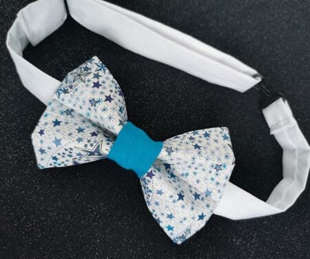nœud papillon enfant – fait main – liberty étoiles bleues nœud papillon enfant – fait main – liberty étoiles bleues