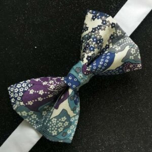 Nœud papillon adulte - Liberty fleurs - bleu et violet