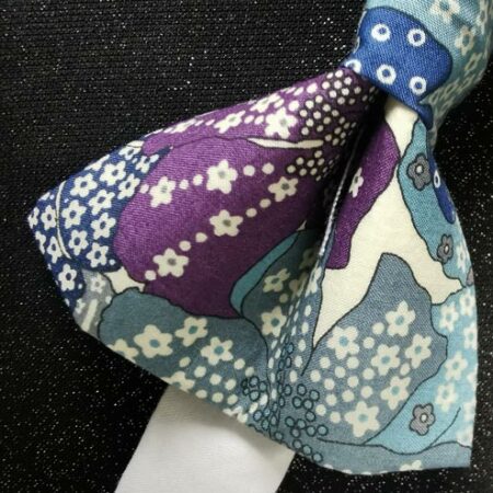 Nœud papillon adulte - Liberty fleurs - bleu et violet