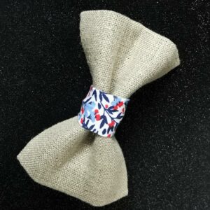 Barrette pour cheveux nœud papillon - lin et fougère - mariage