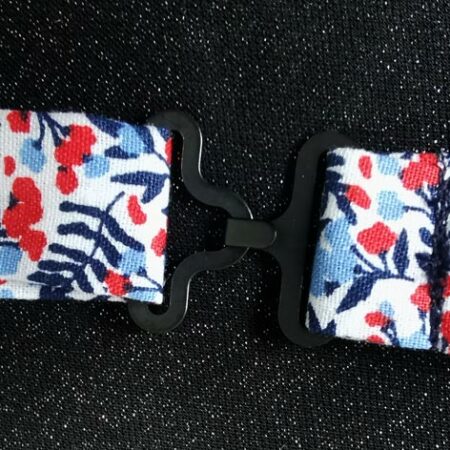 Nœud papillon ajustable - Fougère bleue et rouge