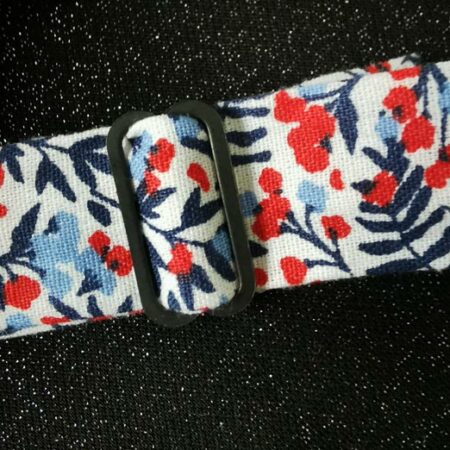 Nœud papillon ajustable - Fougère bleue et rouge