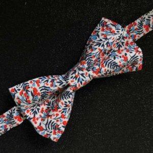 Nœud papillon adulte - Fougère bleue et rouge