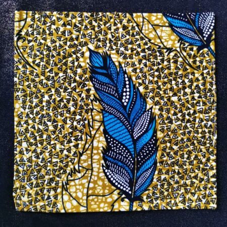 Pochette adulte - wax plume bleue