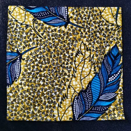 Pochette adulte – wax plume bleue Pochette adulte – wax plume bleue