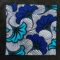 Pochette adulte - wax fleurs de mariage bleues