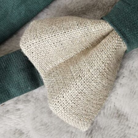 Nœud papillon enfant - vert céladon et lin