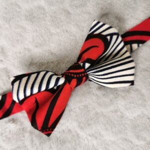 Nœud papillon enfant - wax fleurs de mariage - rouge