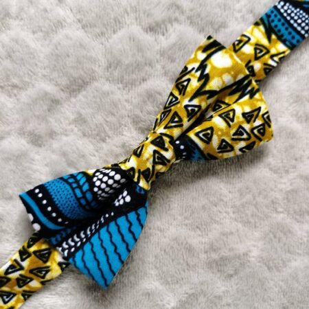 Nœud papillon ado – wax plume bleue