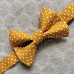 Nœud papillon enfant - à pois - moutarde