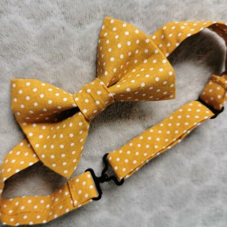 Nœud papillon enfant - à pois - moutarde