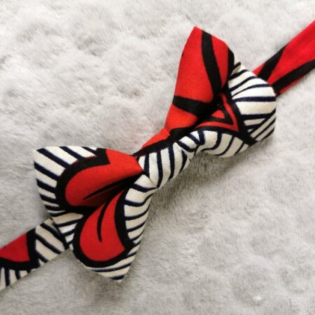Nœud papillon enfant - wax fleurs de mariage - rouge