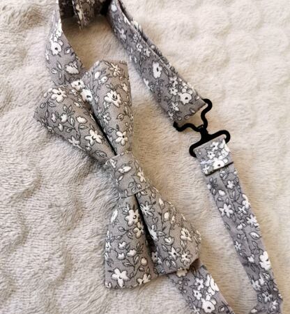 Nœud papillon ado – style liberty – gris Nœud papillon ado – style liberty – gris